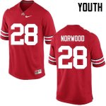 NCAA Ohio State Buckeyes Youth #28 Joshua Norwood Red Nike Football College Jersey FBZ1445IZ